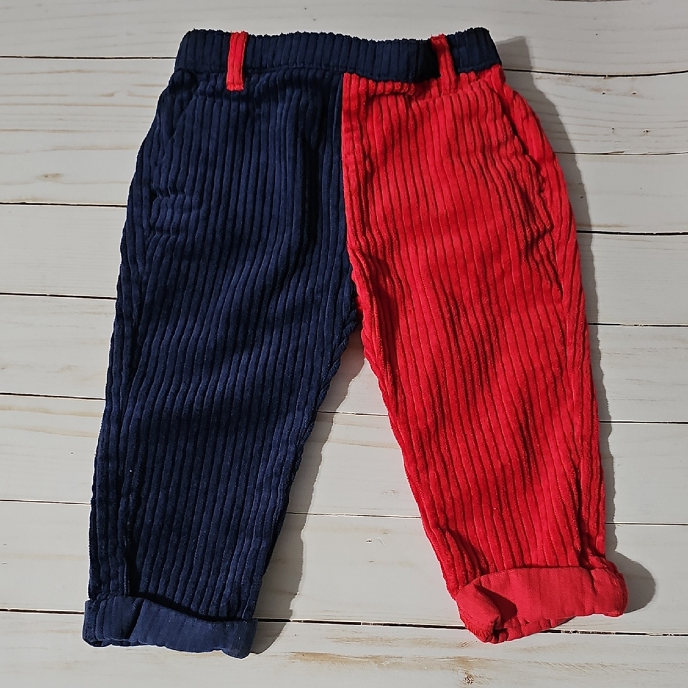 Rowing Blazers Kids Two-Tone Corduroy Joggers in Navy & Red